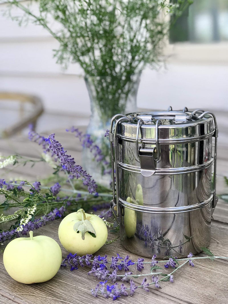 To-Go Ware To Go Ware Large 3-Tier Stainless Steel Lunch Box with Small Sidekick Container | Tiffin Lunch Box | Eco Friendly - Image 3